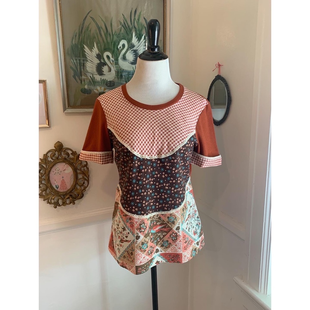 Vintage 1970’s patchwork print shirt!